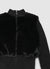 Sweater with plush-effect insert and zip