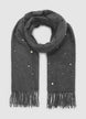 Scarf with pearls and fringes - TU