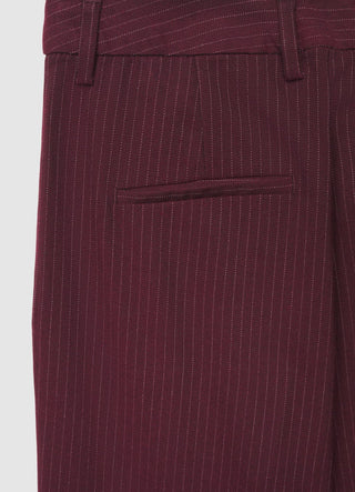 Pinstriped straight-leg trousers