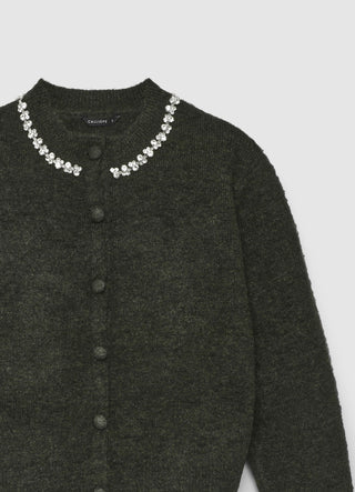 Cardigan avec col bijou et boutons