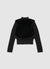 Sweater with plush-effect insert and zip