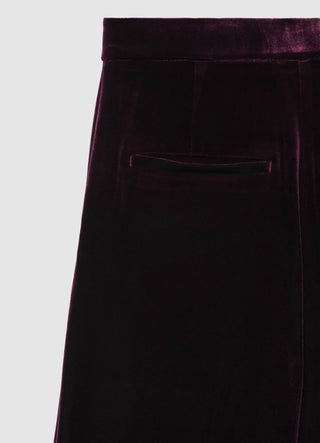 Straight-cut plain corduroy trousers