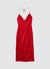 Vestito lungo simil satin cut out