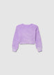 Ribbed crew neck sweater in chenille - 4-5