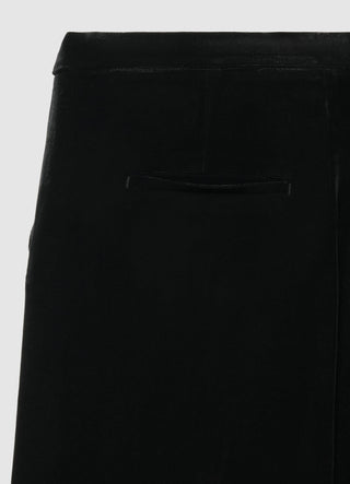 Straight-cut plain corduroy trousers