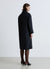 Cappotto monopetto con sciarpa similpelliccia