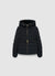 Padded jacket with hood and belt