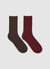 Pack mit 2 Paar gerippten und Zopfstrick-Socken