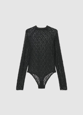 Long-sleeve lace bodysuit