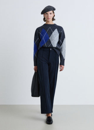 Solid-colour palazzo trousers