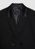 Double-breasted jacket in satin-like fabric with satin lapels