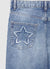 Jeans wide leg con borchie e ricamo stella