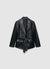 Leather-effect jacket with sash belt