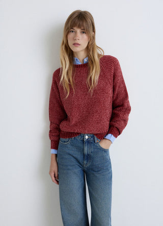 Pull à col rond avec manches raglan