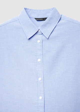 Solid colour crop oxford shirt