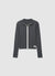 Cardigan a costine con zip e colletto