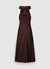 Vestito lungo all'americana con fiocco