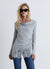 T-shirt with cowl neck and lace insert