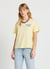 T-shirt con scritta e ricamo