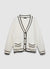 Cardigan avec bordures contrastées et col en V