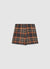 Gonna-pantalone check con bottone laterale