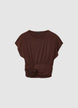 T-shirt with ruching and appliqué flower - XS