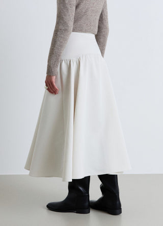 Plain flared midi circle skirt