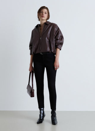 Plain tailored long trousers