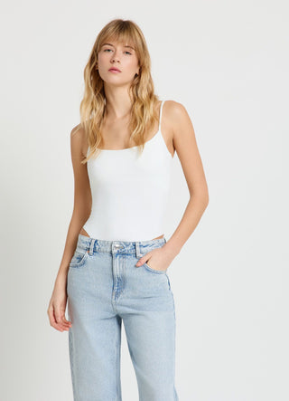 Solid colour bodysuit with thin straps