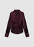 Solid colour faux satin crop shirt