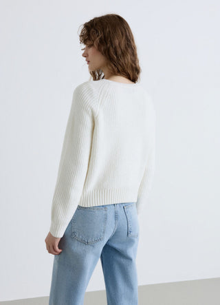 Pull à col rond avec manches raglan