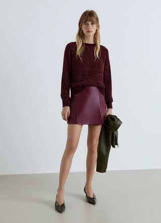 Crew neck jumper with raglan sleeves