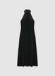 Long dress with bow tie neckline - S