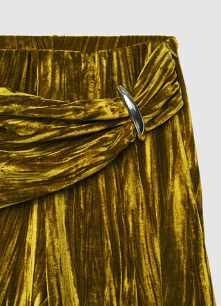 Pantaloni palazzo plissé con fibbia