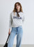 Hoodless sweatshirt with college lettering