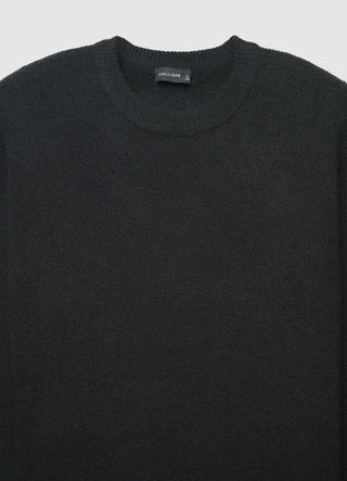 Fuzzy knit crew neck jumper