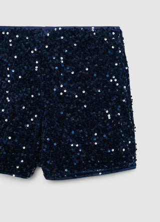 High-waisted shorts with sequins