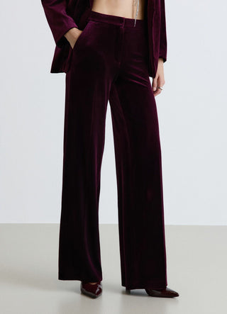 Straight-cut plain corduroy trousers