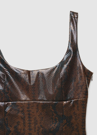 Top animalier con scollo ampio