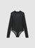 Long-sleeve lace bodysuit