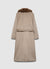 Long coat with faux fur collar and belt
