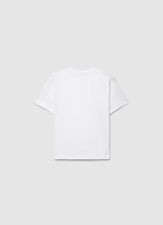 T-shirt with patch and lettering