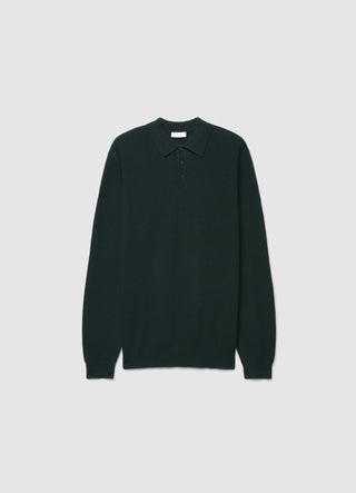 Maglia polo misto lana