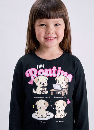 T-shirt with print and lettering