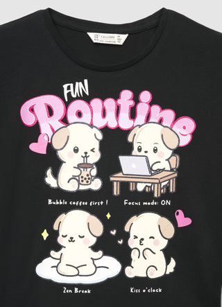 T-shirt with print and lettering