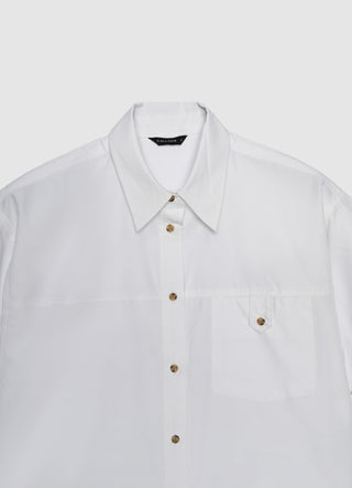 Camicia a maniche corte con taschino e bottoni