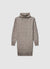 Knitted turtleneck dress with cable knit pattern