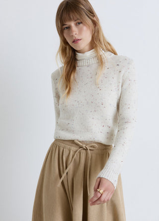 Crew neck jumper with dotted pattern