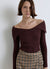 Maglia a coste con spalle scoperte