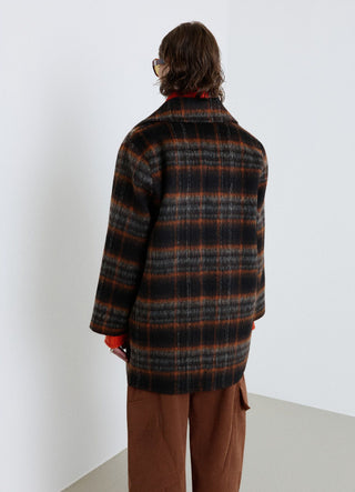Cappotto lungo doppiopetto a quadri